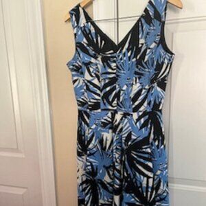 Women's Sleeveless Multicolor Dress & Belt Julian Taylor New York  6 Flare Tail